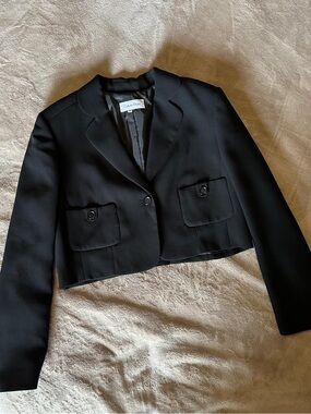 Calvin Klein Black Cropped Suit Blazer